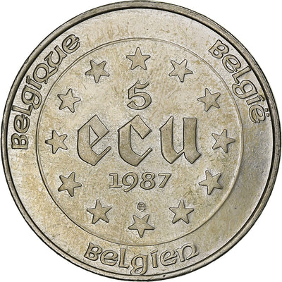 Belgique, 
            
               5 Ecu, 
            
               Charles Quint