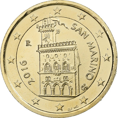 Saint Marin , 
            
               2 Euro, 
            
               gold-plated coin