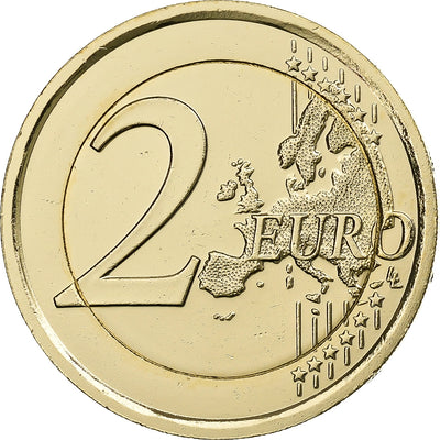 Saint Marin , 
            
               2 Euro, 
            
               gold-plated coin