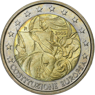 Italie, 
            
               2 Euro, 
            
               Constitution Europeen