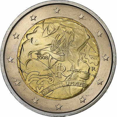 Italie, 
            
               2 Euro, 
            
               Diritti Umani