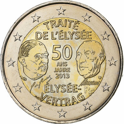 France, 
            
               2 Euro, 
            
               Traité de l'Elysée