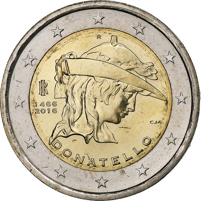 Italie, 
            
               2 Euro, 
            
               Donatello