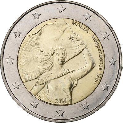 Malte, 
            
               2 Euro, 
            
               Independence in 1964