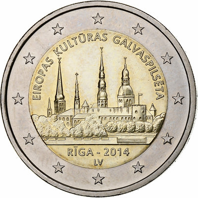 Lettonie, 
            
               2 Euro, 
            
               Riga – European Capital of Culture 2014