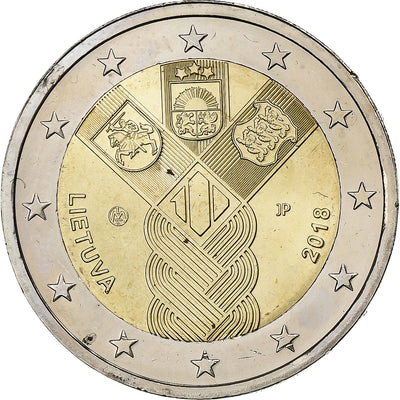 Lituanie, 
            
               2 Euro, 
            
               100th Anniversary of the Baltic States