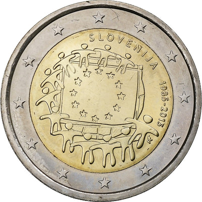 Slovénie, 
            
               2 Euro, 
            
               30 Years of European Union Flag