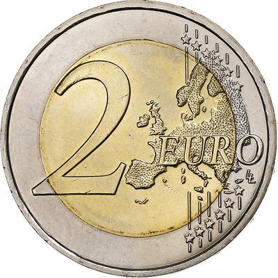 France, 
            
               2 Euro, 
            
               30 Years of European Union Flag