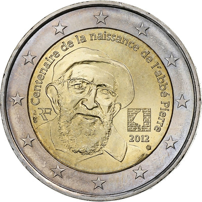 France, 
            
               2 Euro, 
            
               Birth of Abbé Pierre