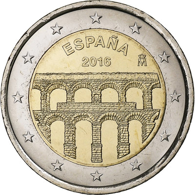 Espagne, 
            
               2 Euro, 
            
               Aqueduct of Segovia