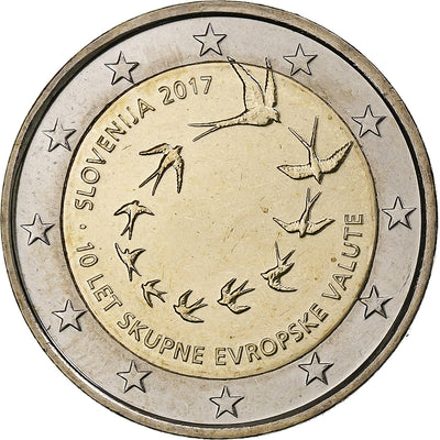 Slovénie, 
            
               2 Euro, 
            
               10th Anniversary of the Euros in Slovenia