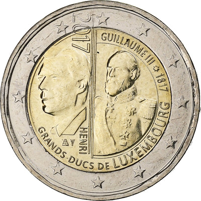 Luxembourg, 
            
               2 Euro, 
            
               Henri I William III