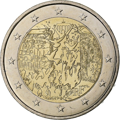 France, 
            
               Berlin Wall, 
            
               2 Euro