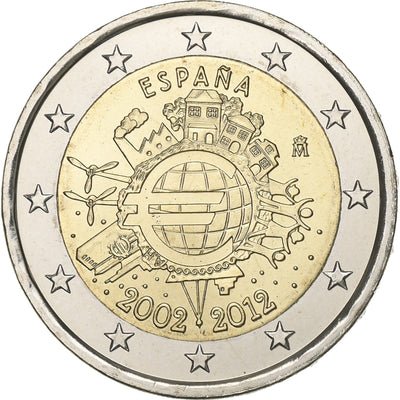 Espagne, 
            
               2 Euro, 
            
               10 years euro