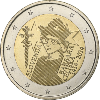 Slovénie, 
            
               2 Euro, 
            
               Barbara Celiska