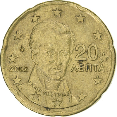 Grèce, 
            
               20 Euro Cent, 
            
               2002