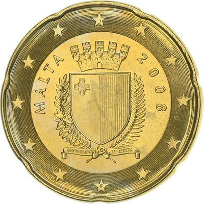 Malte, 
            
               20 Euro Cent, 
            
               2008