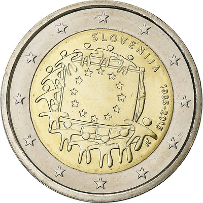 Slovénie, 
            
               2 Euro, 
            
               Drapeau européen