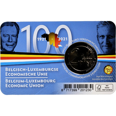 Belgique, 
            
               2 Euro, 
            
               Belgium-Luxembourg economic union