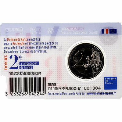 France, 
            
               2 Euro, 
            
               Recherche médicale