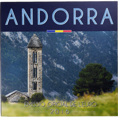 Andorre, 
            
               Set 1 cts. - 2 Euro, 
            
               Coin Card. BU