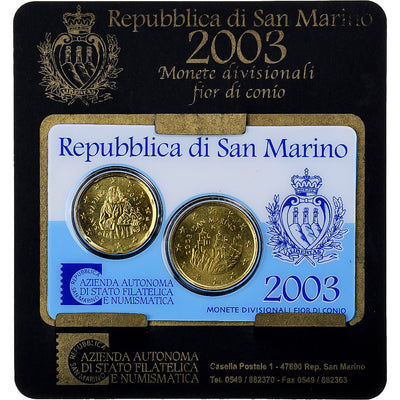 Saint Marin , 
            
               20c. + 50c., 
            
               Coin card.FDC