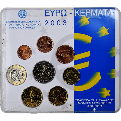 Grèce, 
            
               Set 1 ct. - 2 Euro, 
            
               Coin card.FDC