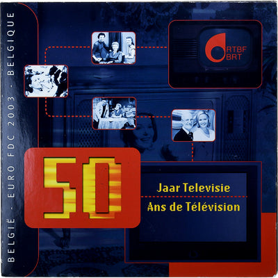 Belgique, 
            
               Set 1 ct. - 2 Euro + Token, 
            
               50 Ans de Télévision