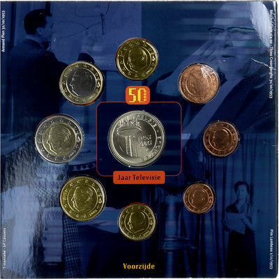 Belgique, 
            
               Set 1 ct. - 2 Euro + Token, 
            
               50 Ans de Télévision