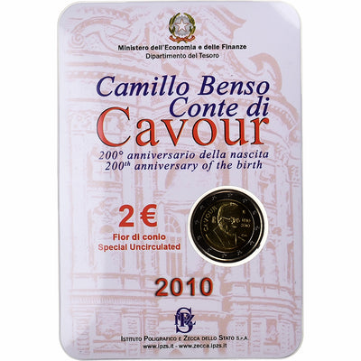 Italie, 
            
               2 Euro, 
            
               Camillo Benso comte di Cavour