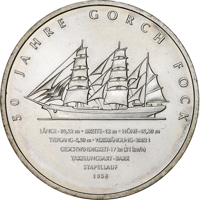 Allemagne, 
            
               10 Euro, 
            
               Gorch Fock