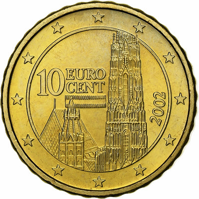 Autriche, 
            
               10 Euro Cent, 
            
               2002