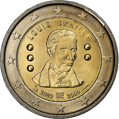 Belgique, 
            
               2 Euro, 
            
               Louis Braille