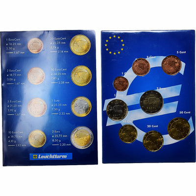 Estonie, 
            
               Set 1 ct. - 2 Euro, 
            
               2002