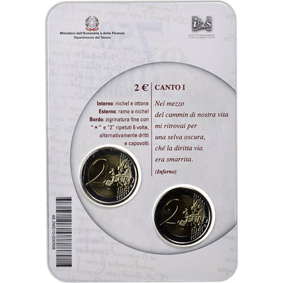 Italie, 
            
               2x 2 Euro, 
            
               Dante Alighieri