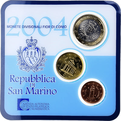 Saint Marin , 
            
               1 c. + 10 c. + 1€, 
            
               FDC