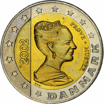 Danemark, 
            
               Margrethe II, 
            
               2 Euro