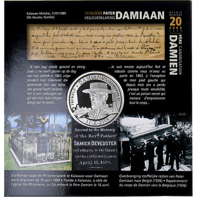 Belgique, 
            
               20 Euro, 
            
               Canonisation de Père Damien