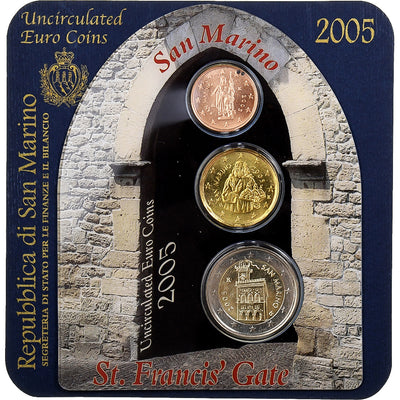 Saint Marin , 
            
               Set 2 c. + 20 c. + 2€, 
            
               St. Francis' Gate