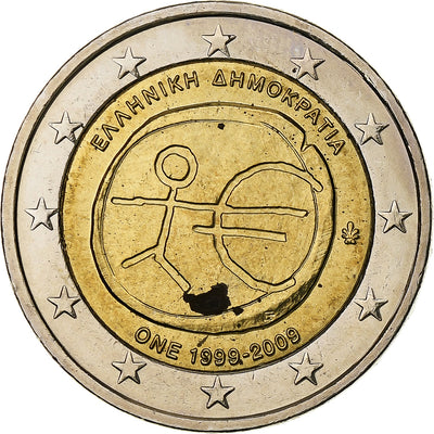 Grèce, 
            
               2 Euro, 
            
               Union économique et monétaire