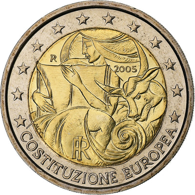 Italie, 
            
               2 Euro, 
            
               European Constitution