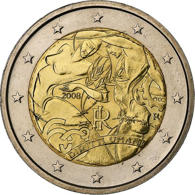 Italie, 
            
               2 Euro, 
            
               Human Rights