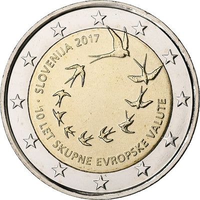 Slovénie, 
            
               2 Euro, 
            
               10e anniversaire de l'euro