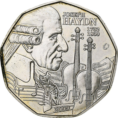 Autriche, 
            
               5 Euro, 
            
               Joseph Haydn