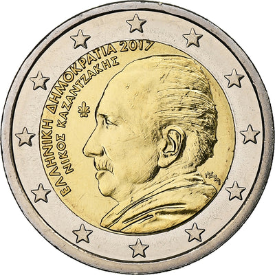 Grèce, 
            
               2 Euro, 
            
               Nikos Kazantzakis