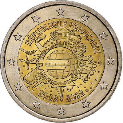 France, 
            
               2 Euro, 
            
               Introduction de l'euro