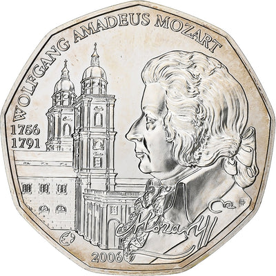 Autriche, 
            
               5 Euros, 
            
               Mozart