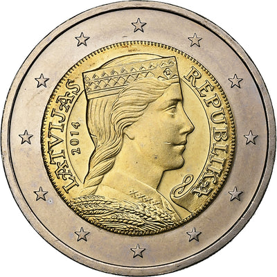 Lettonie, 
            
               2 Euros, 
            
               2014