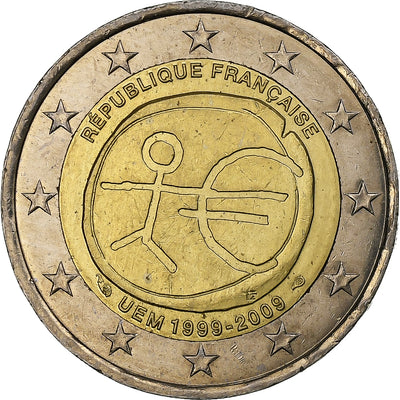 France, 
            
               2 Euro, 
            
               Union économique et monétaire