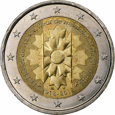 France, 
            
               2 Euro, 
            
               bleuet de France